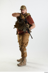 Whole Body Weapons-Rifle Man Pose with machine rifle White Army Athletic Bearded Studio photo references